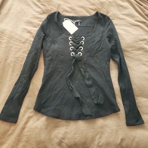 NWT Womens Black Long Sleeve Sweater Top Size Small